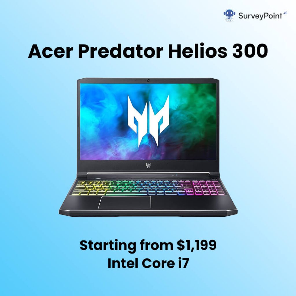 Acer Predator Helios 300" - A powerful gaming laptop with sleek design and advanced features.