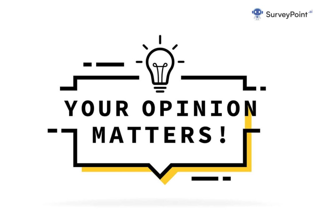 Vibrant survey design with the message 'your opinion matters' for feedback collection.