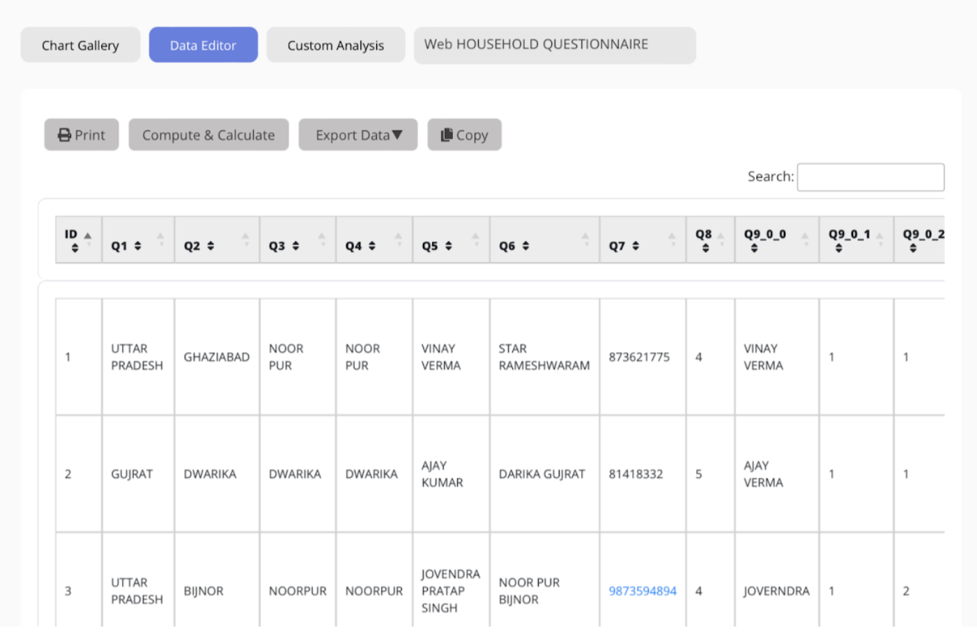 Data Editor Surveypoint